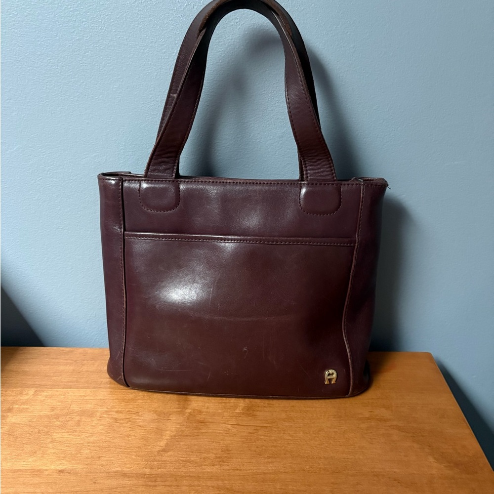 Etienne Aigner Rich Maroon Leather Shoulder Bag